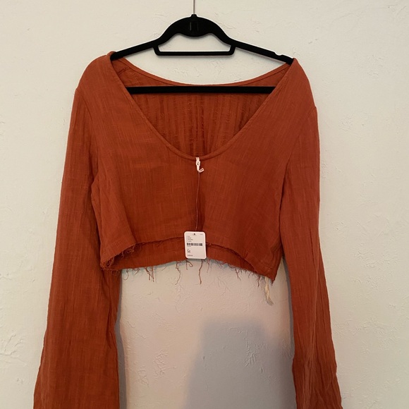 FREE PEOPLE long sleeve cotton shirt (new w/ tags) - Picture 2 of 6